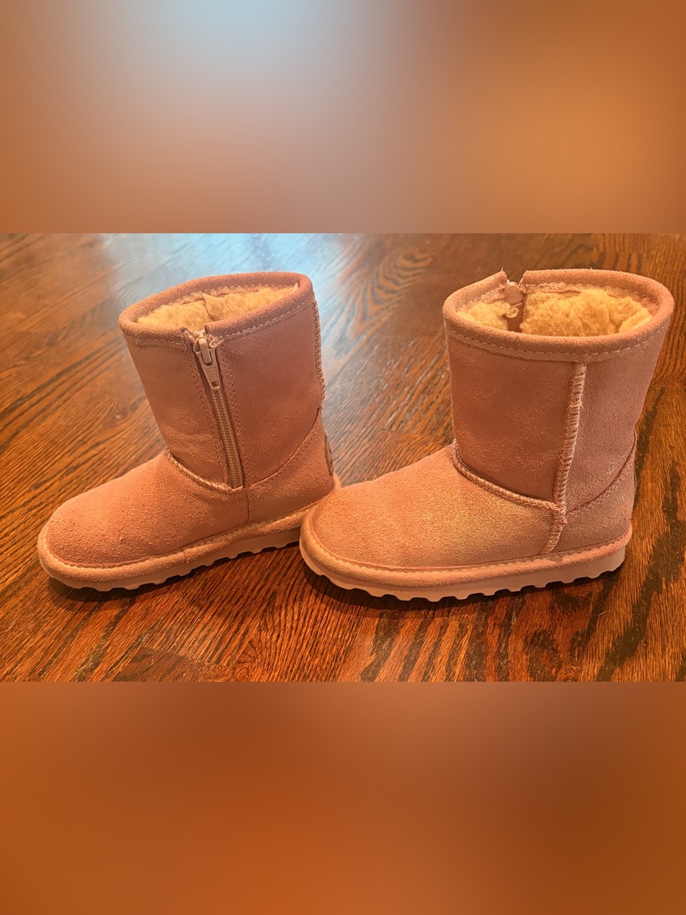 BearPaw Toddler Shearling-Lined Boot in glittery Blush Pink - Picture 2 of 6